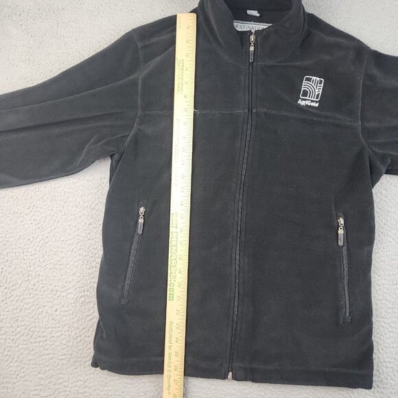 AgriGold Micro Fleece Jacket Small Black Corn Farmer Full Zip Pockets Outdoors - Picture 6 of 12